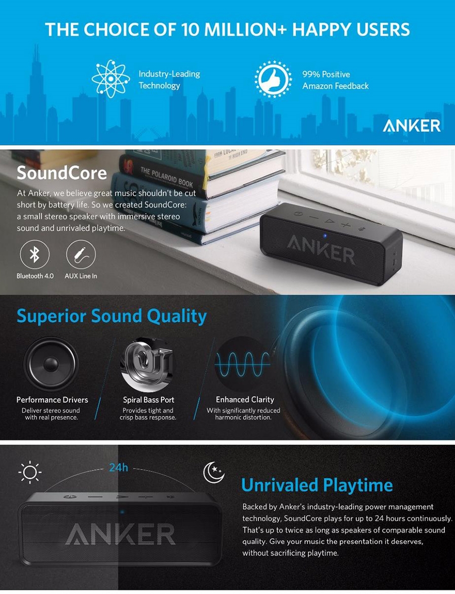 Dagaanbieding - Anker SoundCore Bluetooth luidspreker dagelijkse aanbiedingen